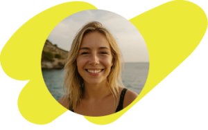 Selfie einer jungen blonden Frau