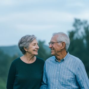 Glückliches Ehepaar in der Natur